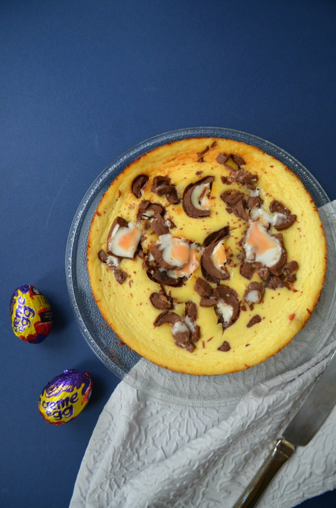 Easy Baked Cream Egg Cheesecake - The Cardiff Cwtch - New York Cheesecake - Foolproof